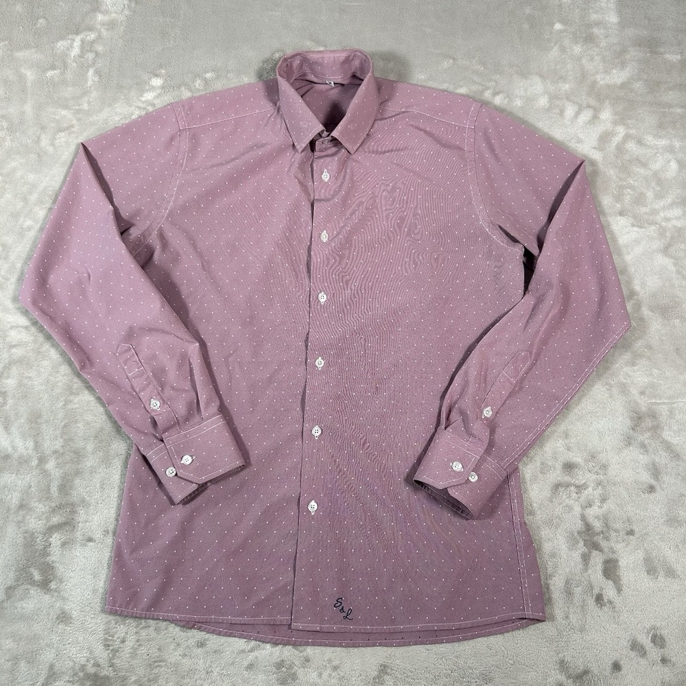 State & Liberty Shirt Mens M Pink Geometric AOP Stretch Performance Athletic EUC